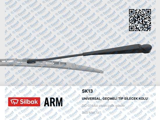 SILBAK SK13 Silecek Kolu 385mm R12tx.Gts.Tsw.Toros